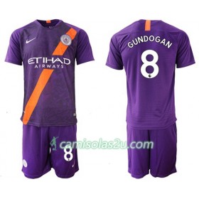 Camisolas de Futebol Manchester City Gundogan 8 Criança Equipamento 3ª 2018/19 Manga Curta